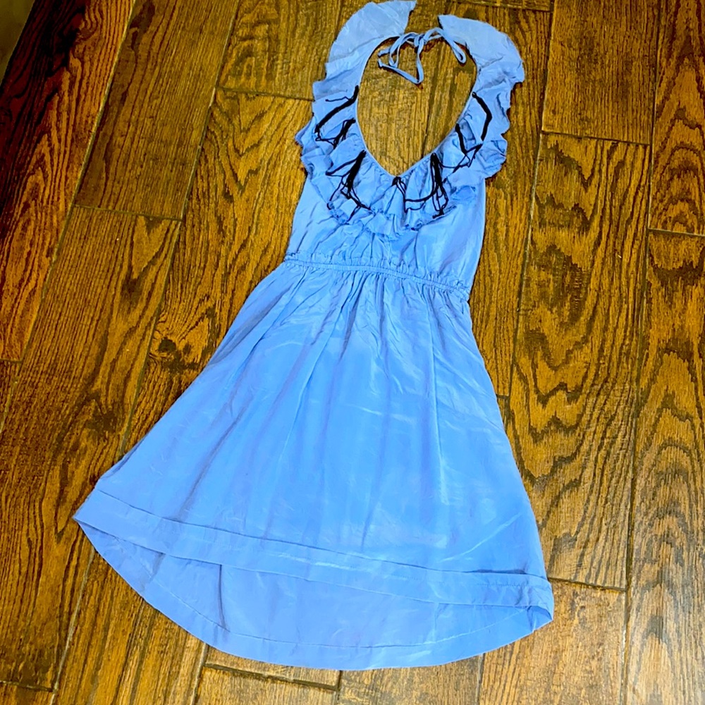 Periwinkle blue ruffles and chains WiNK dress
